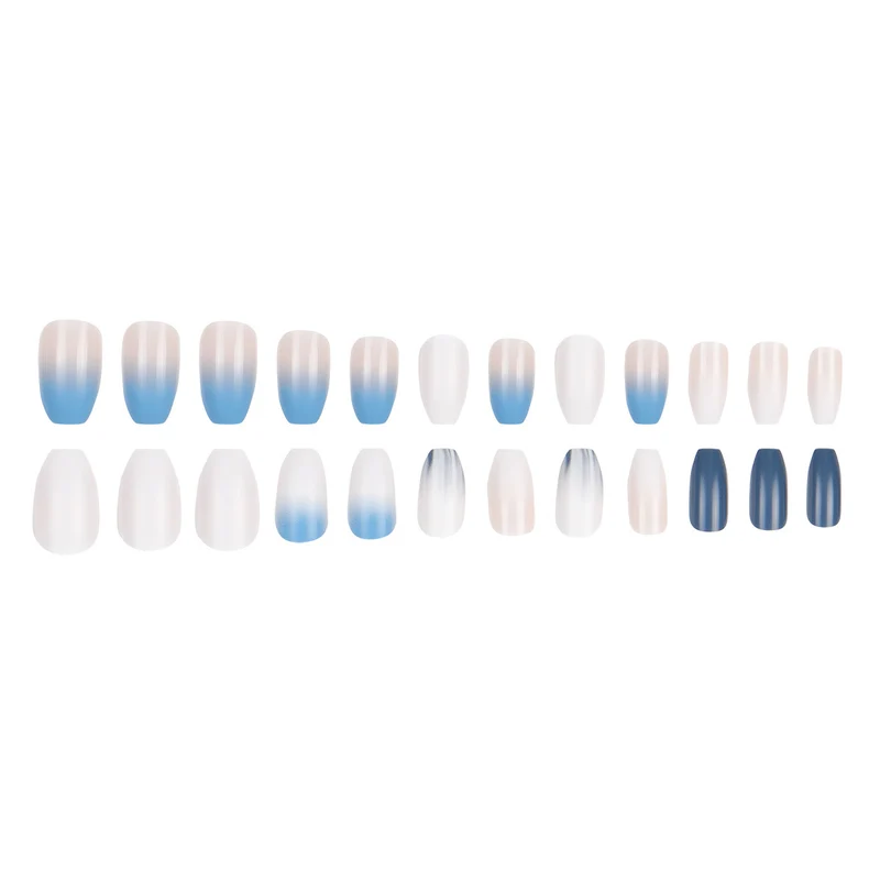 Ombre Matte Lange Press-On Nägel Karnz