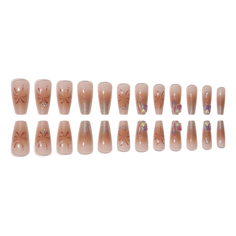 Luxuriöses Glitzer-Press-On-Nagelkunst-Set Karnz