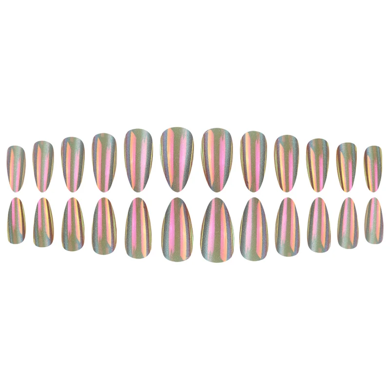 Holographische Stiletto Press-On Nägel Karnz