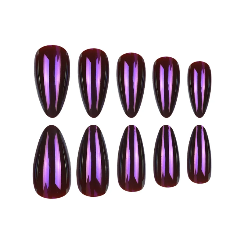 Glänzende lange Stiletto-Nagelkunst Karnz