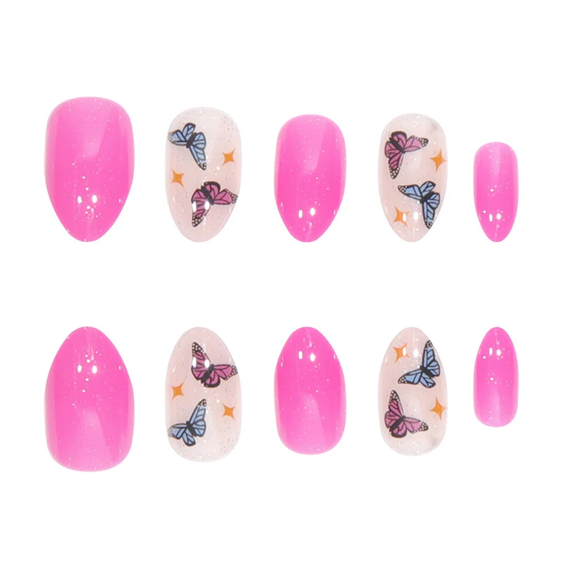 Glitzernde Schmetterlings-Nagelkunst-Verlängerungen Karnz