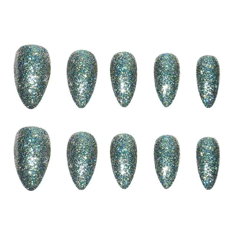Glitzernde Acryl-Stiletto-Press-On-Nägel Karnz