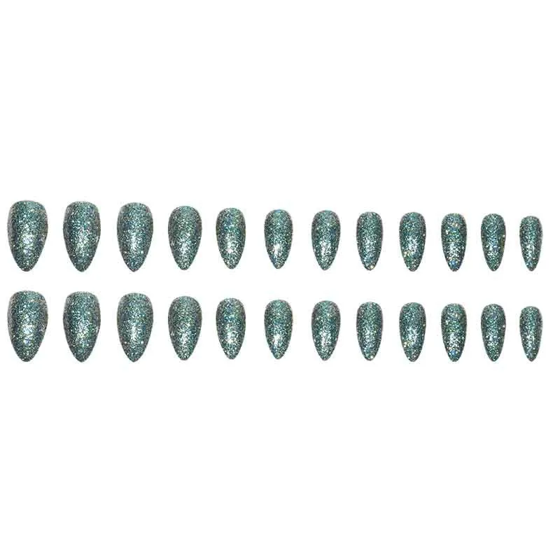 Glitzernde Acryl-Stiletto-Press-On-Nägel Karnz
