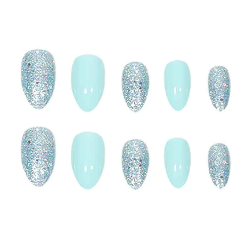Glitzernde Stiletto Press-On Nägel Karnz