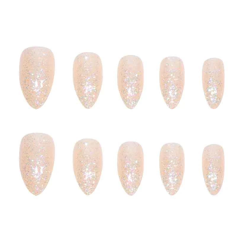 Glitzernde Stiletto Press-On Nägel Karnz