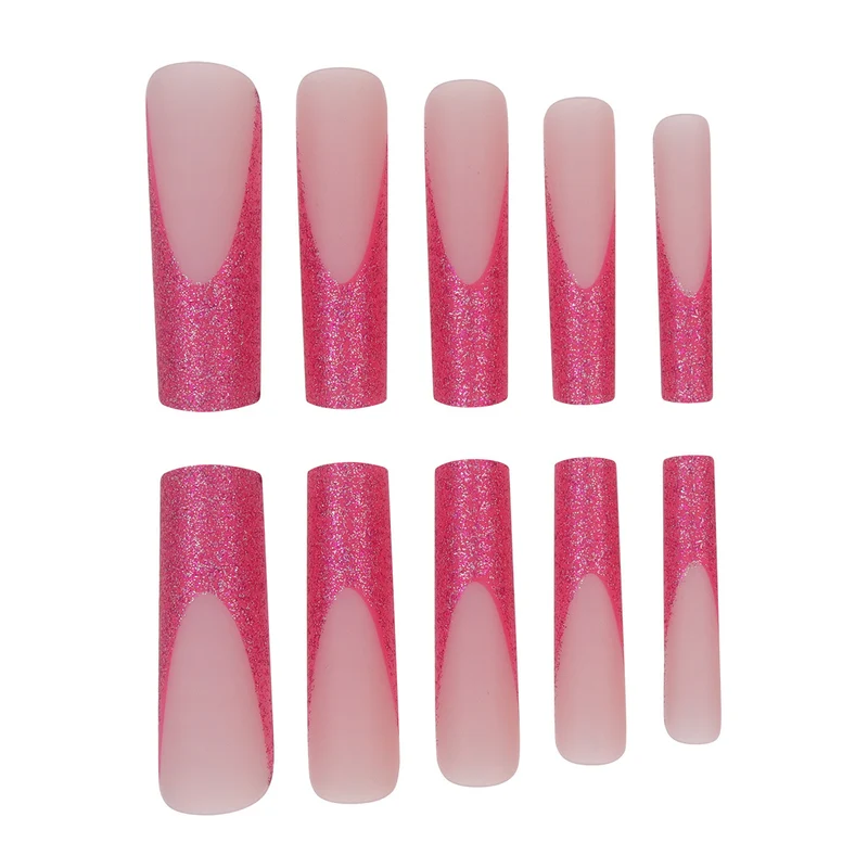 Glitter Stiletto Press-On Nägel Karnz