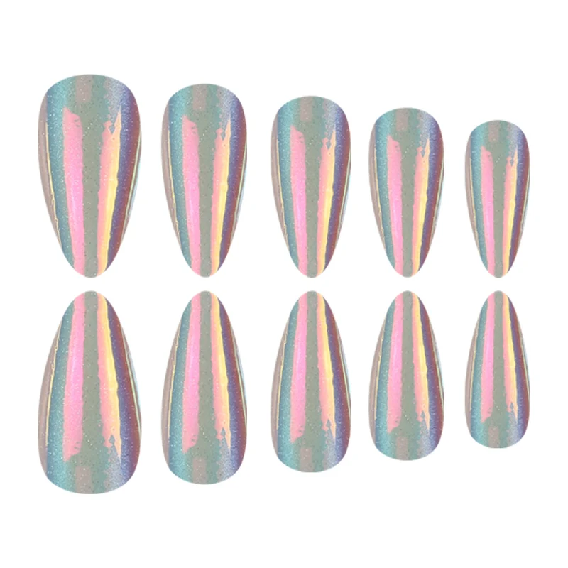 Glamouröse Stiletto Press-On Nägel mit schillerndem Finish Karnz