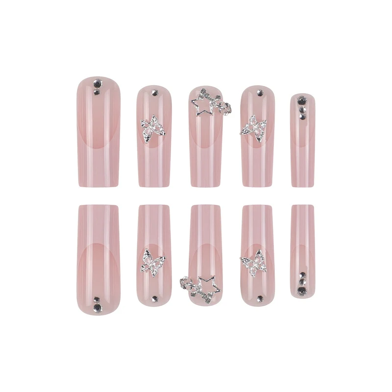 Glamouröses Lang Quadrat Nagel Kunst Set Karnz