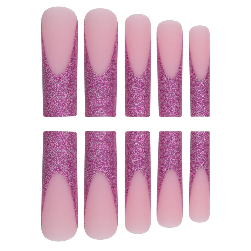 Glamouröse Glitter-Akzent Stiletto Press-On Nägel Karnz