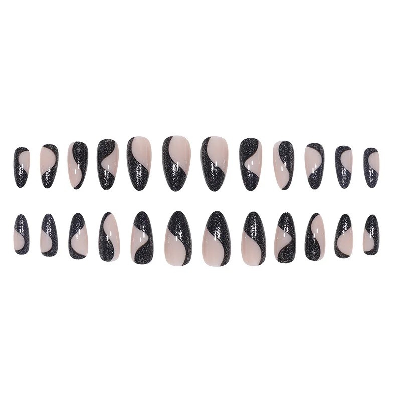 Glamouröse abstrakte Stiletto Press-On Nägel Karnz