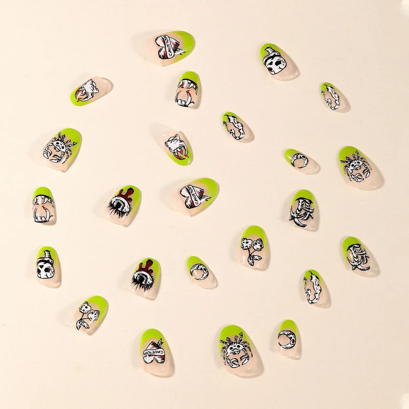 Künstlerisches Skull und Eye Nagelkunst Set Karnz