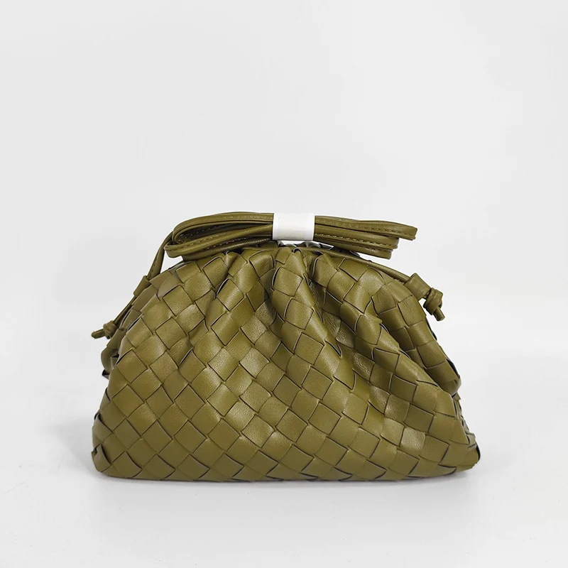 Elegante Gewebte Leder Eimer Tasche Karnz