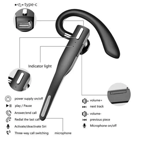Kabelloser Bluetooth-Kopfhörer mit langer Akkulaufzeit und Geräuschunterdrückung