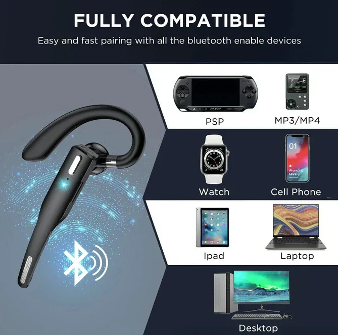 Kabelloser Bluetooth-Kopfhörer mit langer Akkulaufzeit und Geräuschunterdrückung