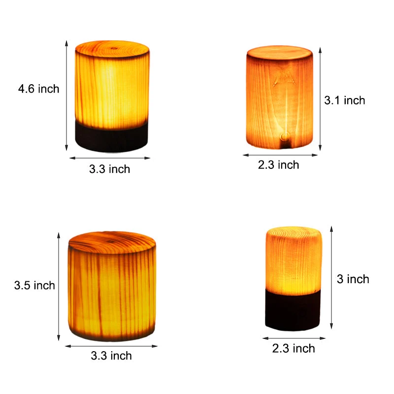 Kabellose LED-Tischlampe mit Akku und Touch-Bedienung – Warmes Holzdesign für gemütliches Ambiente | Karnz