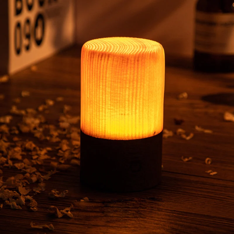 Kabellose LED-Tischlampe mit Akku und Touch-Bedienung – Warmes Holzdesign für gemütliches Ambiente | Karnz