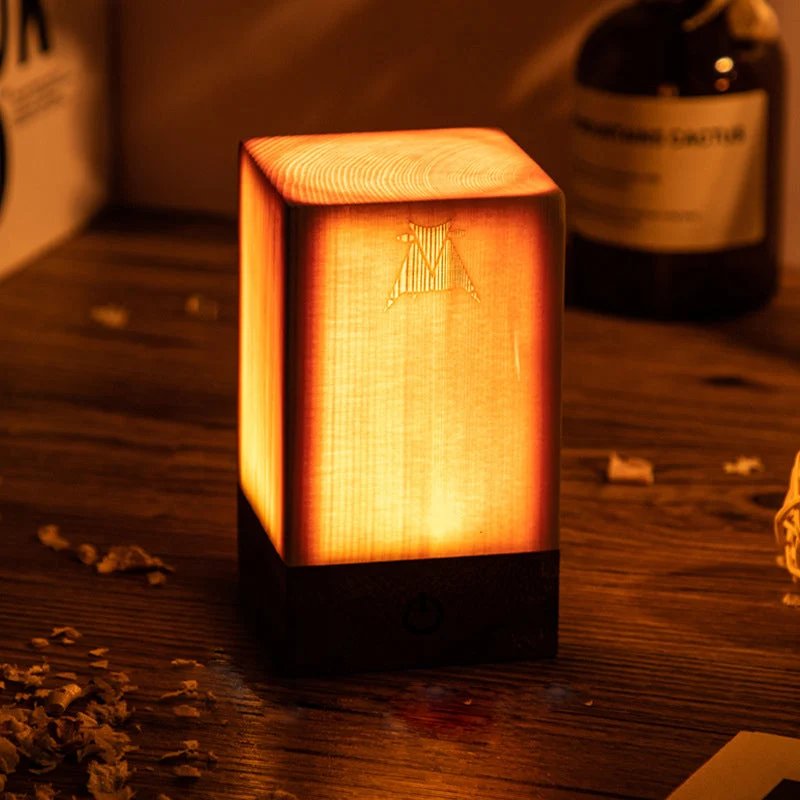 Kabellose LED-Tischlampe mit Akku und Touch-Bedienung – Warmes Holzdesign für gemütliches Ambiente | Karnz