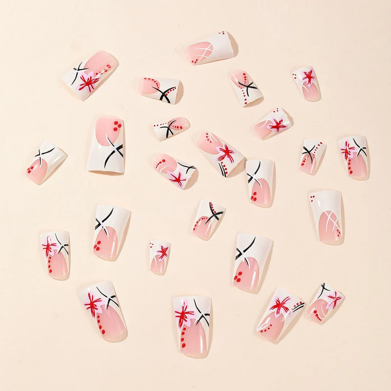 Künstlerisches Florales Acryl-Nageldesign Karnz