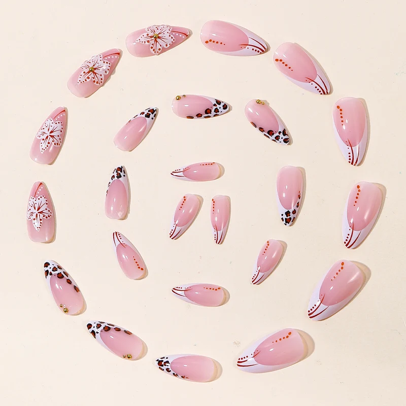 Künstlerische Blumen Acryl Nail Art Karnz