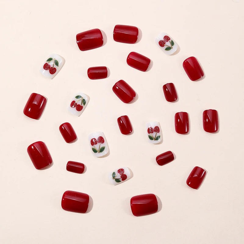 Künstlerische Kirsch-Themen Nagelkunst Extensions Karnz