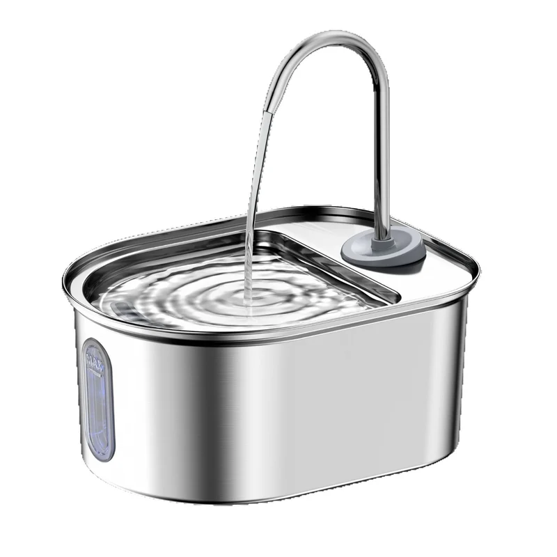 Edelstahl-Katzenbrunnen, 2,8 L, USB, mit Filtration