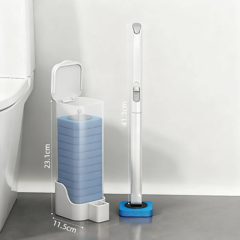 Toilettenbürste mit austauschbaren Schwammköpfen
