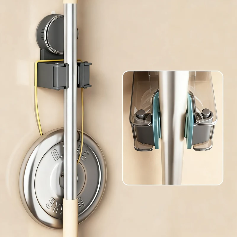Saugnapf-Halter für Besen und Tücher, ABS