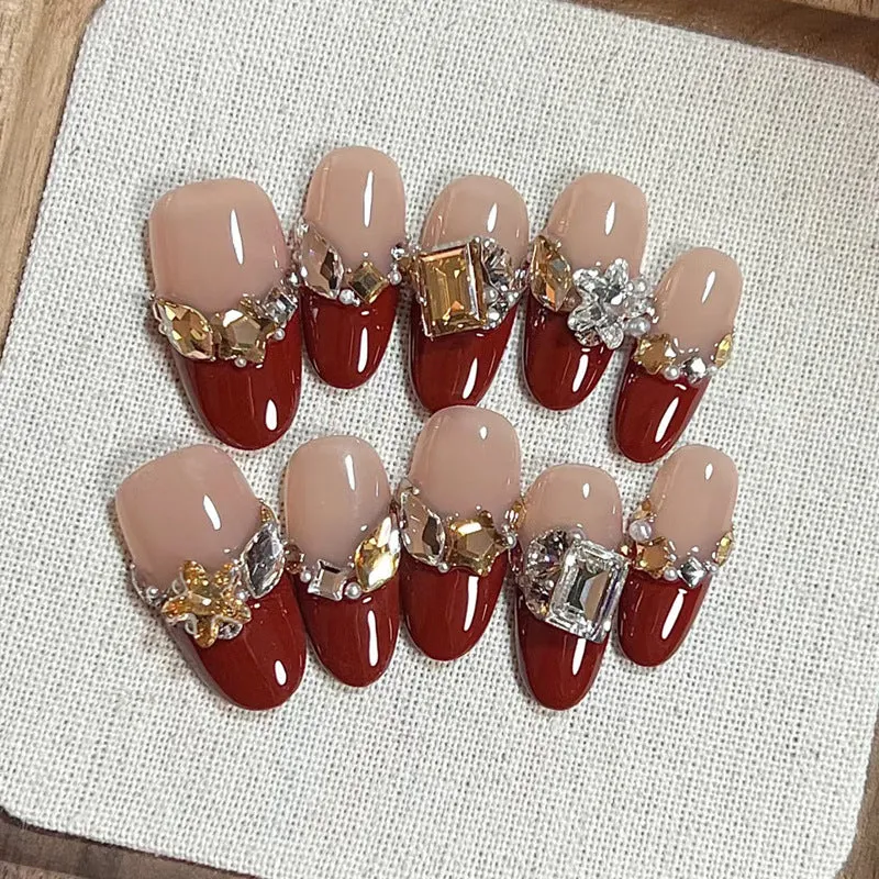 Glänzendes dekoratives Press-On-Nagelset Karnz