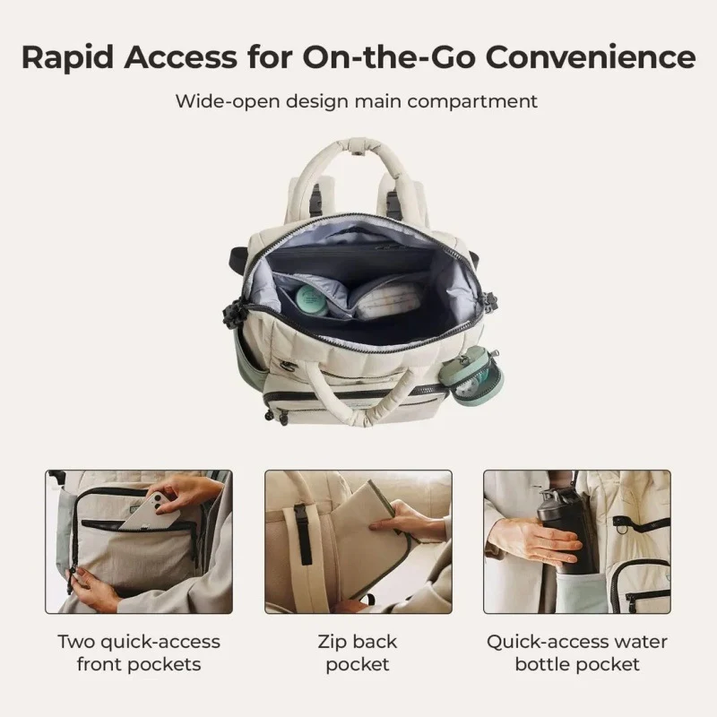 Multi-Taschen gesteppter Rucksack Karnz