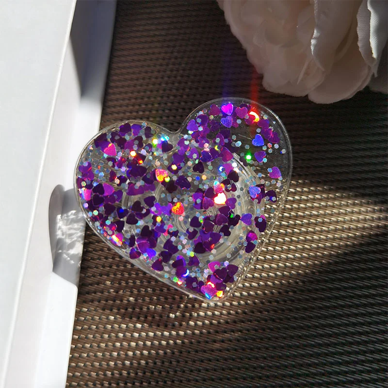 Glitzernder Herzförmiger Handy-Ständer Karnz