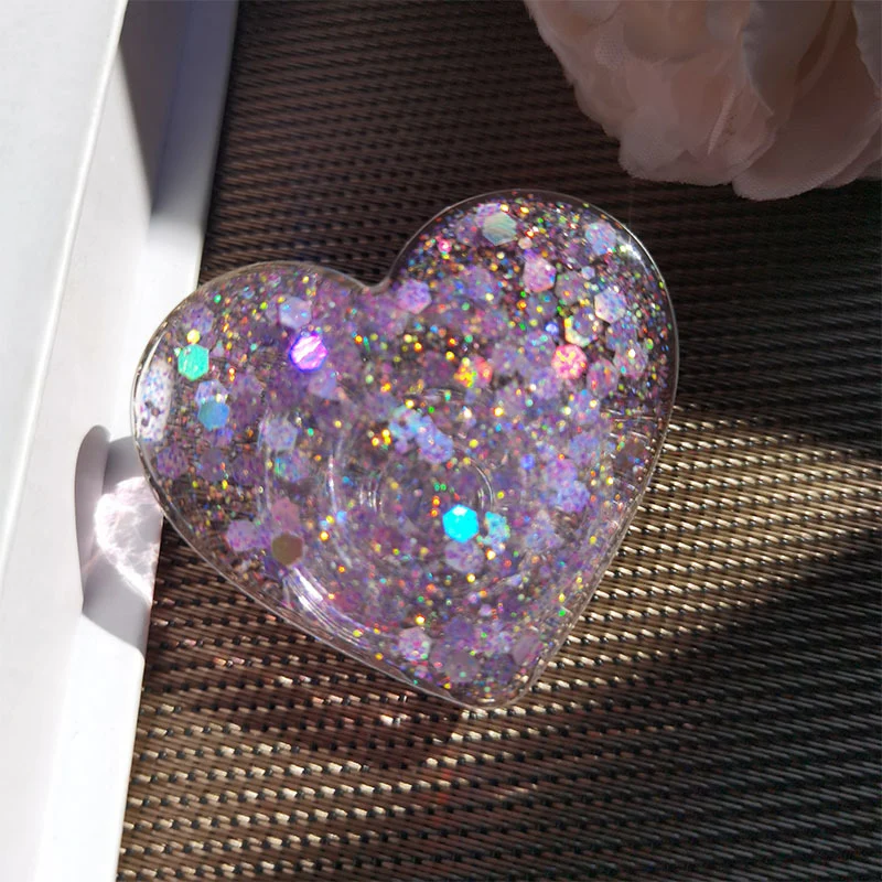 Glitzernder Herzförmiger Handy-Ständer Karnz