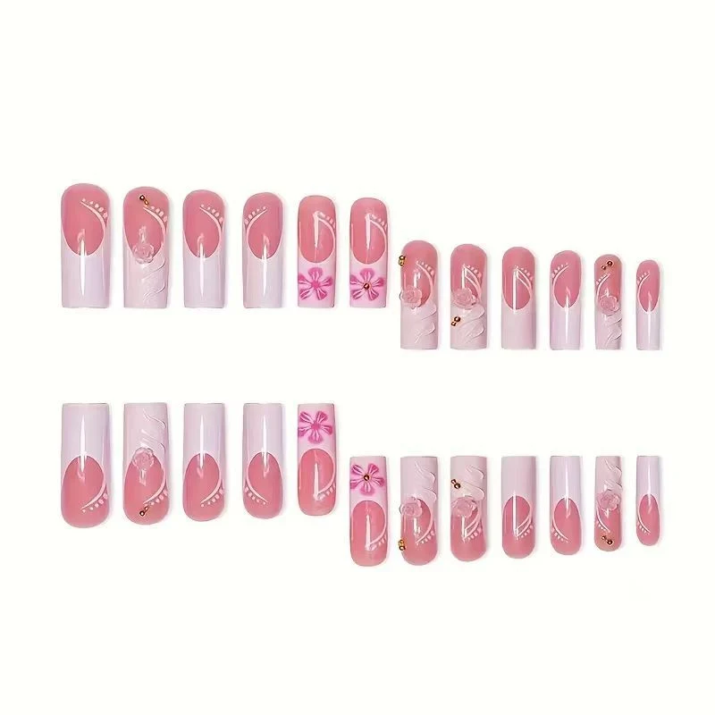 Premium Floral Acryl-Nagelverlängerungen Karnz