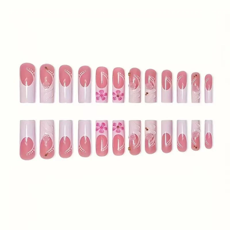 Premium Floral Acryl-Nagelverlängerungen Karnz