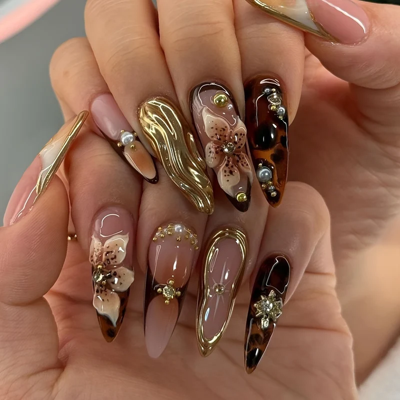 Glamouröse Texturierte Acryl-Nagelvergrößerungen Karnz