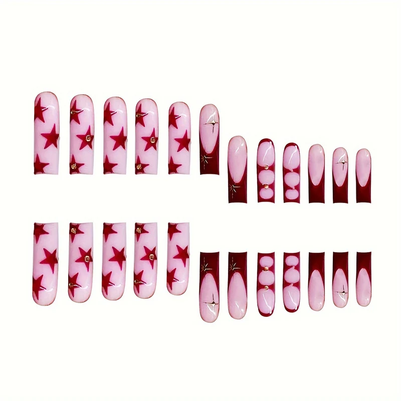 Glamouröse Stern-beschmückte Nagelverlängerungen Karnz