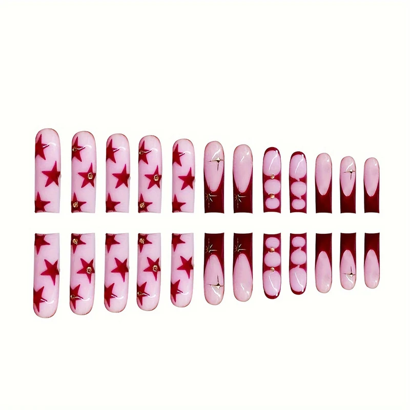 Glamouröse Stern-beschmückte Nagelverlängerungen Karnz