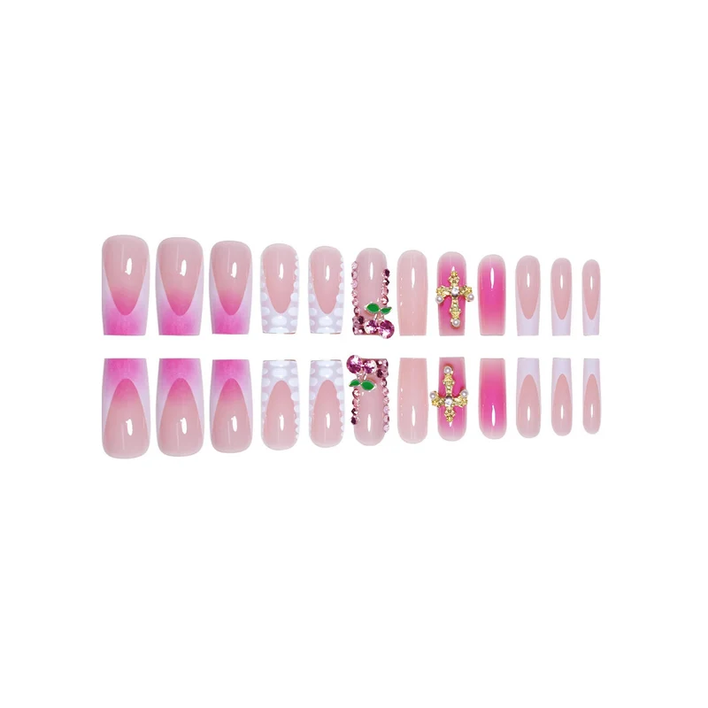 Glamouröse mit Strass verzierte Nagelkunst Extensions Karnz