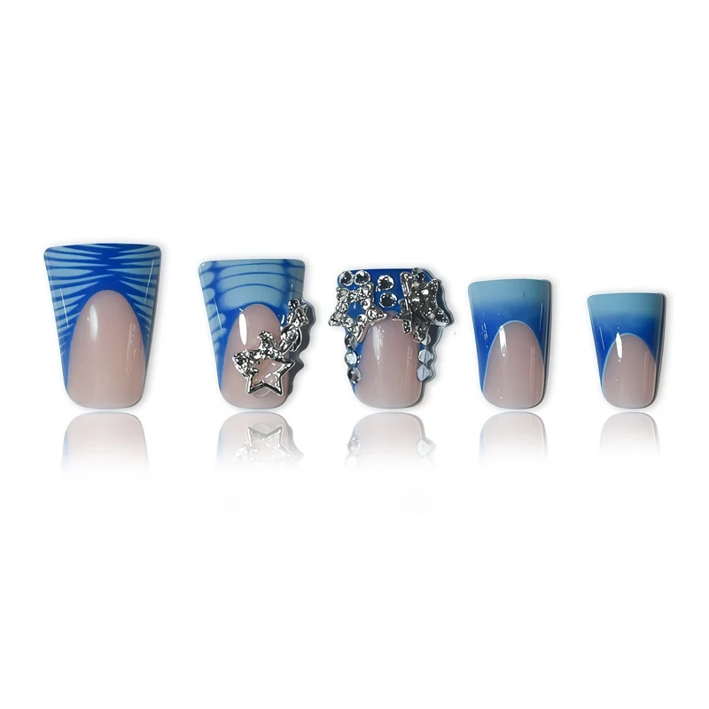 Glamouröse von Ozeanen inspirierte Acryl-Nagelverlängerungen Karnz