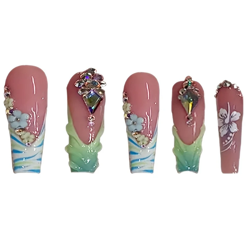 Glamouröse dekorative Acrylnagelerweiterungen Karnz