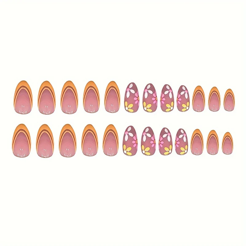 Blumendesignet Press-On Nagelkunst Karnz