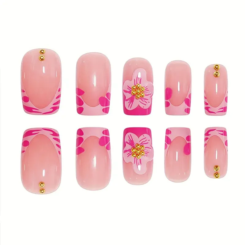 Blumeninspiriertes Acryl-Nagel-Enhancements Karnz
