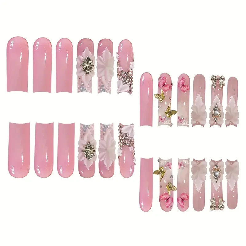 Blumen-inspiriertes Acryl-Nagelkunst Karnz