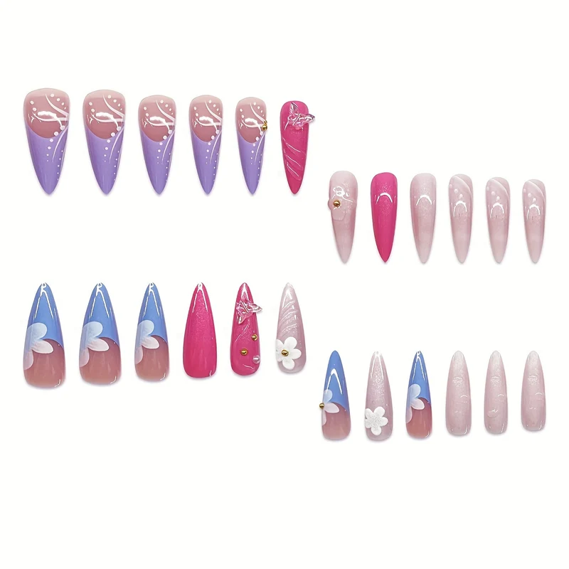 Florale Künstlerische Nagelverlängerungen Karnz