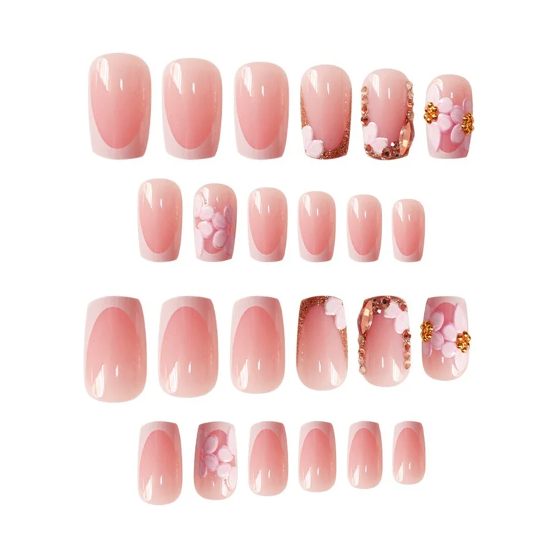 Blumiges künstlerisches Acryl-Nagelset Karnz