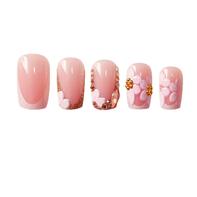 Blumiges künstlerisches Acryl-Nagelset Karnz