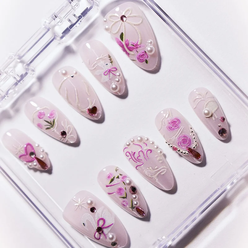 Floral Art Press-On Nail Set Karnz