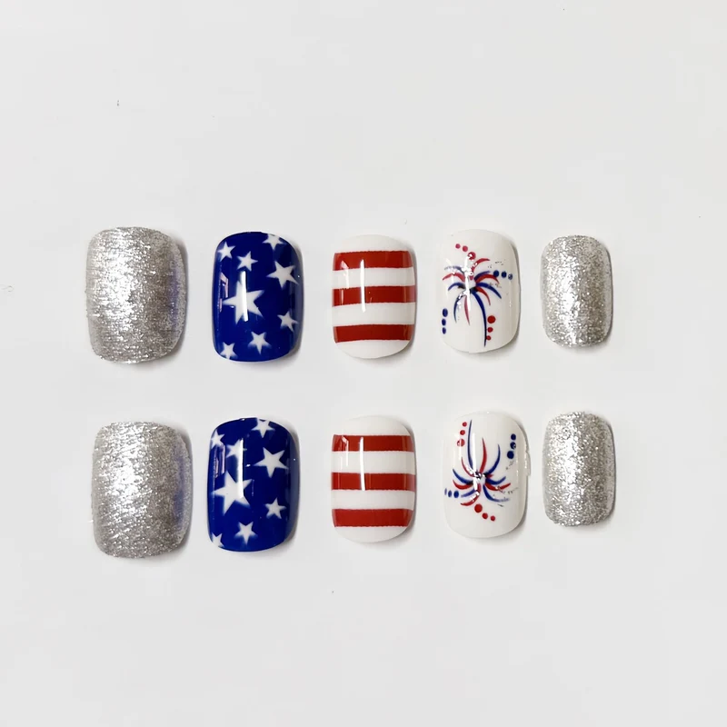Festliches Feuerwerk und Stern Nagelkunst Set Karnz