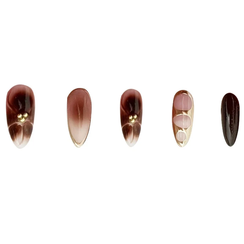 Elegante sculptierte Press-On-Nagel-Set Karnz