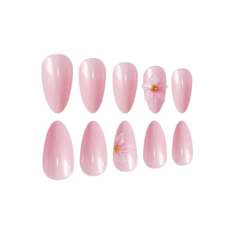 Elegante florale Press-On-Nagelverlängerungen Karnz