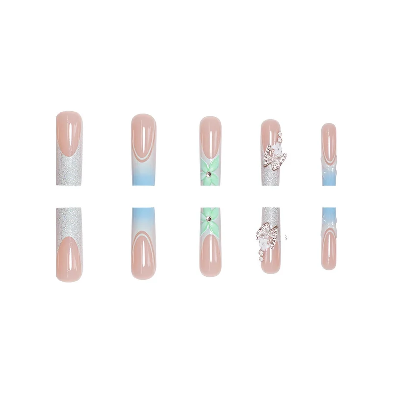 Elegante Florale Acryl-Nagelerweiterungen Karnz